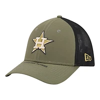 Houston Astros Olive Green 2026 Armed Forces Day New Era 39THIRTY M-Crown Stretch Fit Hat