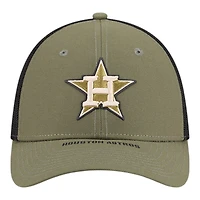 Houston Astros Olive Green 2026 Armed Forces Day New Era 39THIRTY M-Crown Stretch Fit Hat