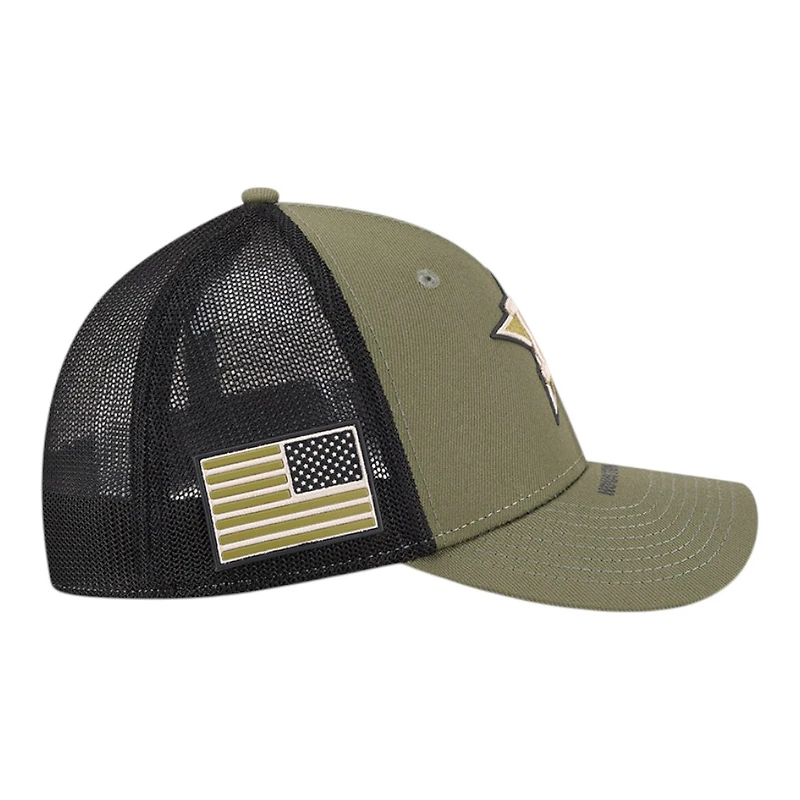 Houston Astros Olive Green 2026 Armed Forces Day New Era 39THIRTY M-Crown Stretch Fit Hat