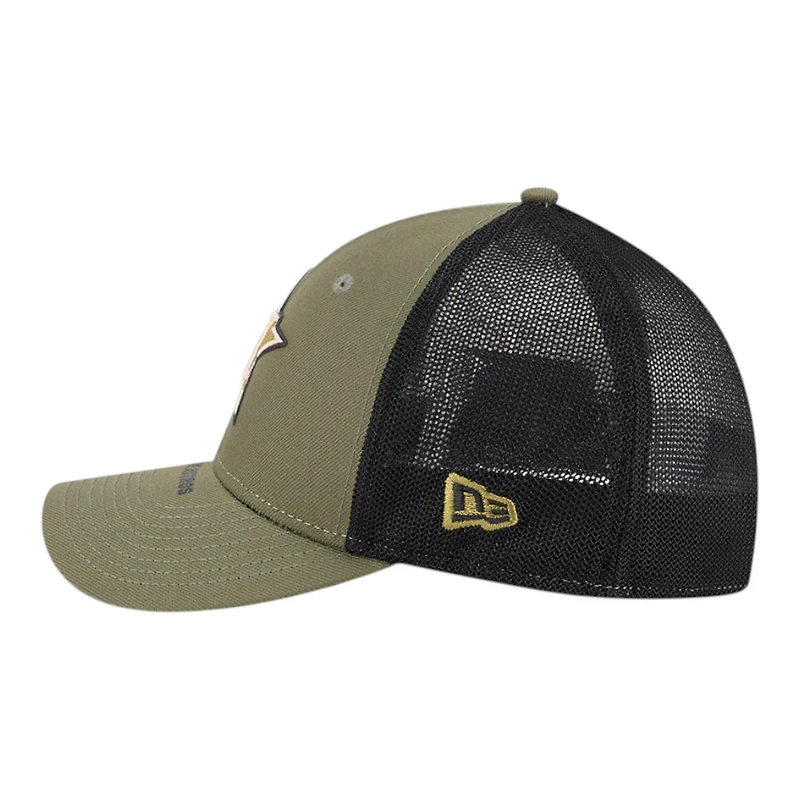 Houston Astros Olive Green 2026 Armed Forces Day New Era 39THIRTY M-Crown Stretch Fit Hat