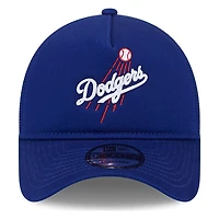 Los Angeles Dodgers Royal Blue Shooting Ball Logo New Era 9FORTY A-Frame Trucker Adjustable Hat