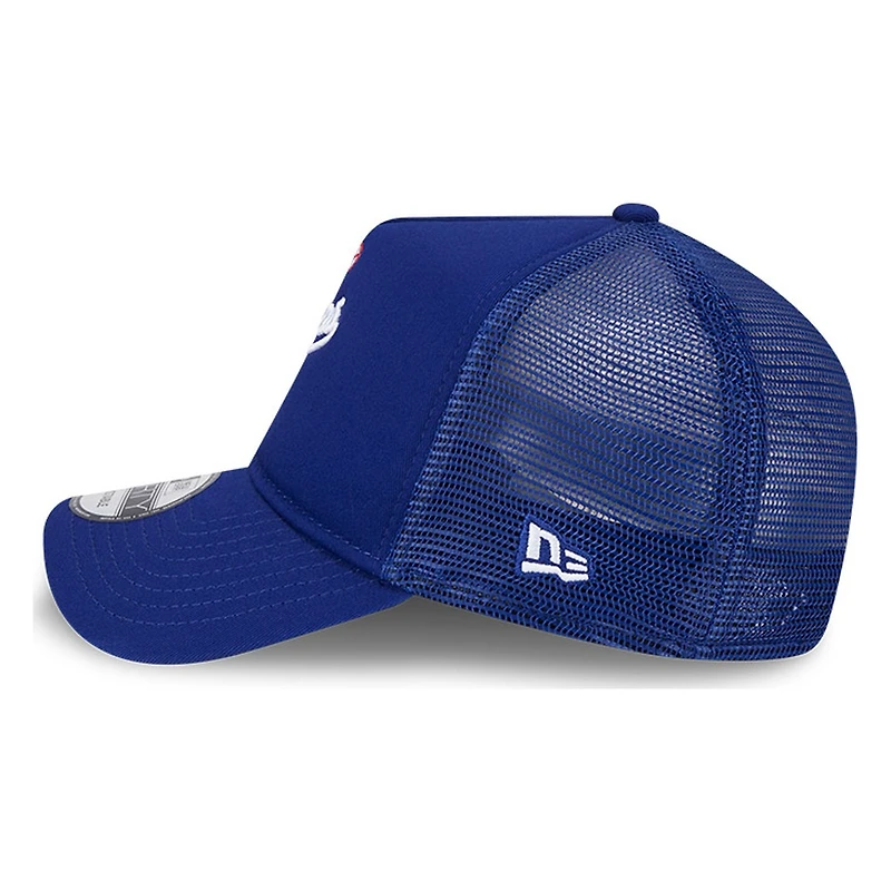 Los Angeles Dodgers Royal Blue Shooting Ball Logo New Era 9FORTY A-Frame Trucker Adjustable Hat