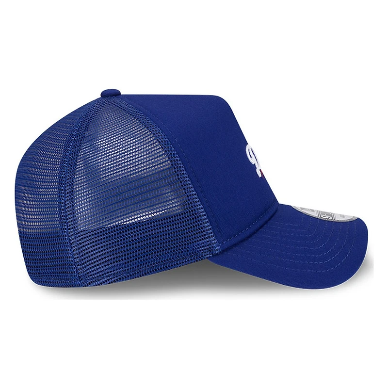 Los Angeles Dodgers Royal Blue Shooting Ball Logo New Era 9FORTY A-Frame Trucker Adjustable Hat