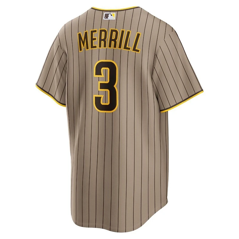 San Diego Padres Jackson Merrill Tan Alternate Nike Replica Jersey