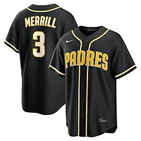 San Diego Padres Jackson Merrill Black and Yellow "Lights Out" Nike Fashion Replica Jersey