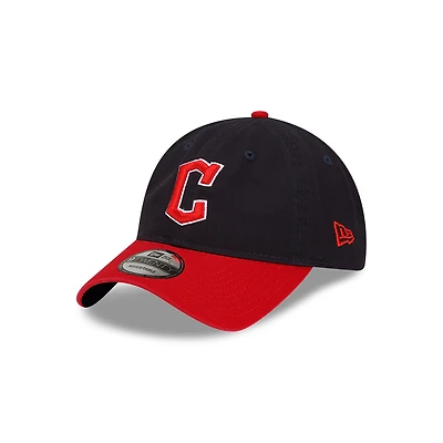 Cleveland Guardians Navy and Red Team Color Basic Core Classic New Era 9TWENTY Adjustable Hat