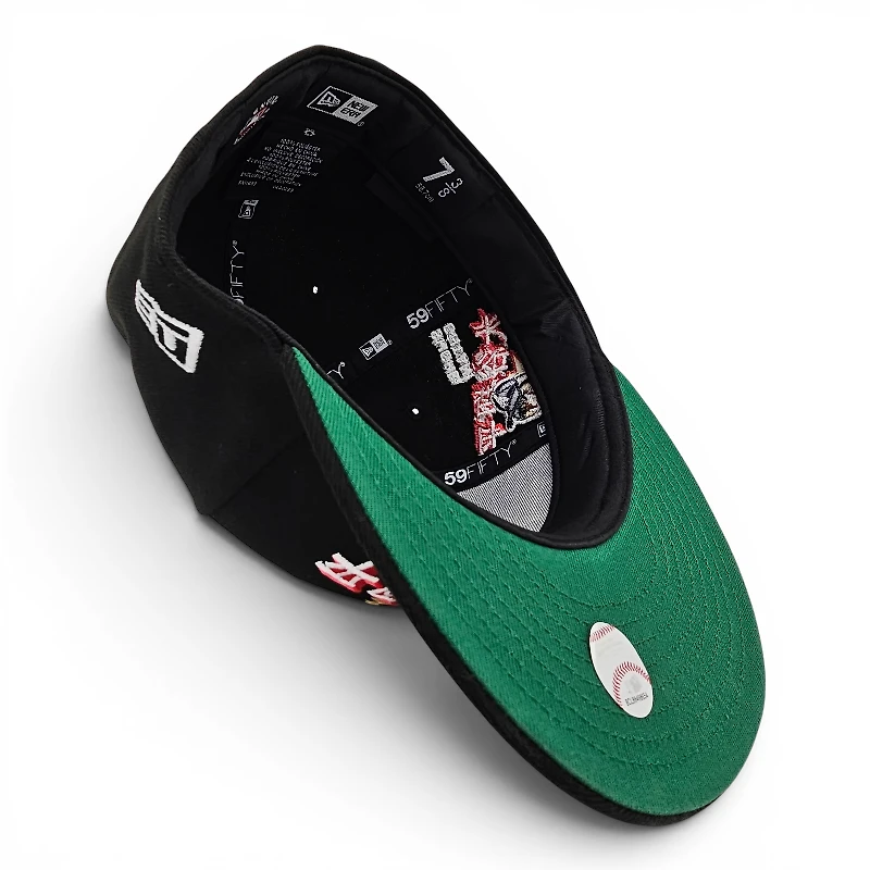 Los Angeles Dodgers Black Leon the Lab Back to Shohei Ohtani Patch Green UV New Era 59FIFTY Fitted Hat
