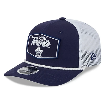 Toronto Maple Leafs Navy and White City Script New Era 9SEVENTY Stretch-Snap Hat