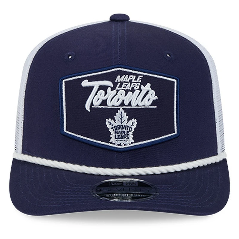 Toronto Maple Leafs Navy and White City Script New Era 9SEVENTY Stretch-Snap Hat