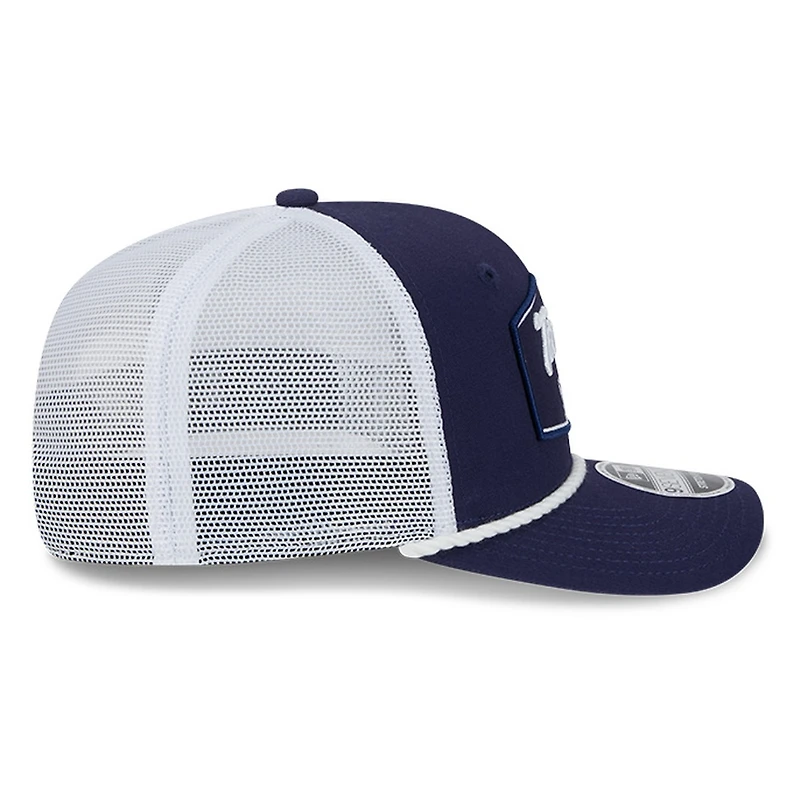 Toronto Maple Leafs Navy and White City Script New Era 9SEVENTY Stretch-Snap Hat