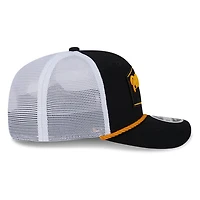 Pittsburgh Penguins Black and White City Script New Era 9SEVENTY Stretch-Snap Hat