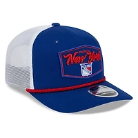New York Rangers Royal Blue and White City Script New Era 9SEVENTY Stretch-Snap Hat