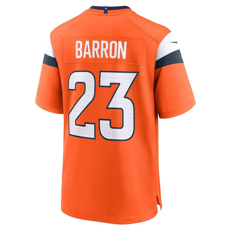Denver Broncos Jahdae Barron Orange Home Nike Game Jersey