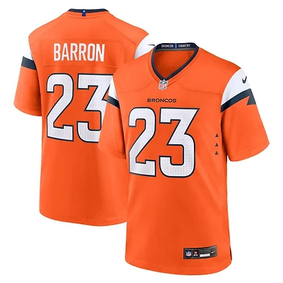 Denver Broncos Jahdae Barron Orange Home Nike Game Jersey