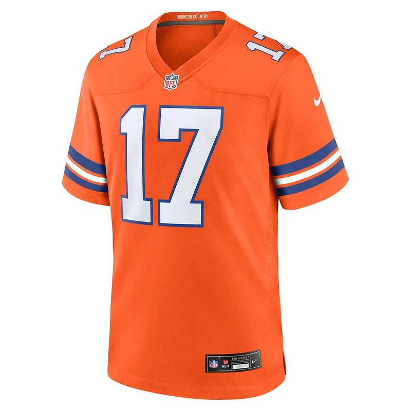 Denver Broncos Jaylen Waddle Orange Mile High Collection 1977 Throwback Nike Game Jersey