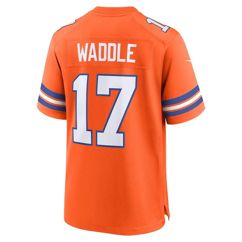 Denver Broncos Jaylen Waddle Orange Mile High Collection 1977 Throwback Nike Game Jersey