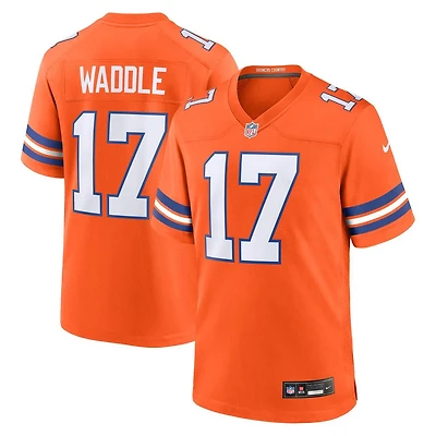 Denver Broncos Jaylen Waddle Orange Mile High Collection 1977 Throwback Nike Game Jersey
