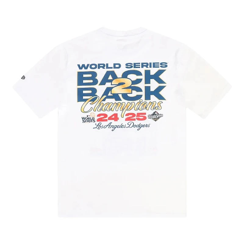 Los Angeles Dodgers White Back to World Series Champions New Era T-Shirt