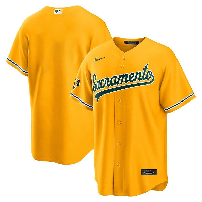 Sacramento Athletics Gold 2026 Alternate Blank Nike Stadium Player Jersey