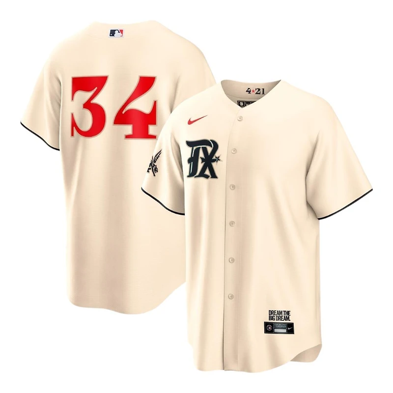 Texas Rangers Cream Nolan Ryan #34 City Connect Nike Replica Jersey
