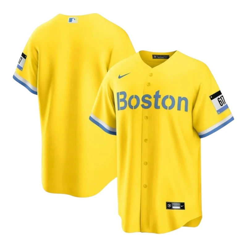 Boston Red Sox Yellow City Connect Blank Nike Replica Jersey