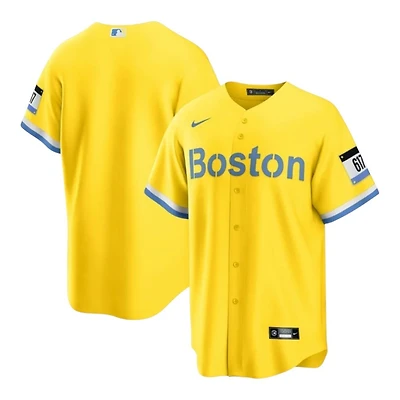 Boston Red Sox Yellow City Connect Blank Nike Replica Jersey