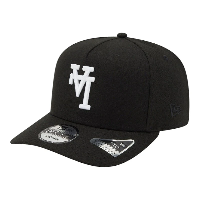 Los Angeles Dodgers White on Black Upside Down Logo Gray UV New Era 9FIFTY A-Frame Snapback Hat