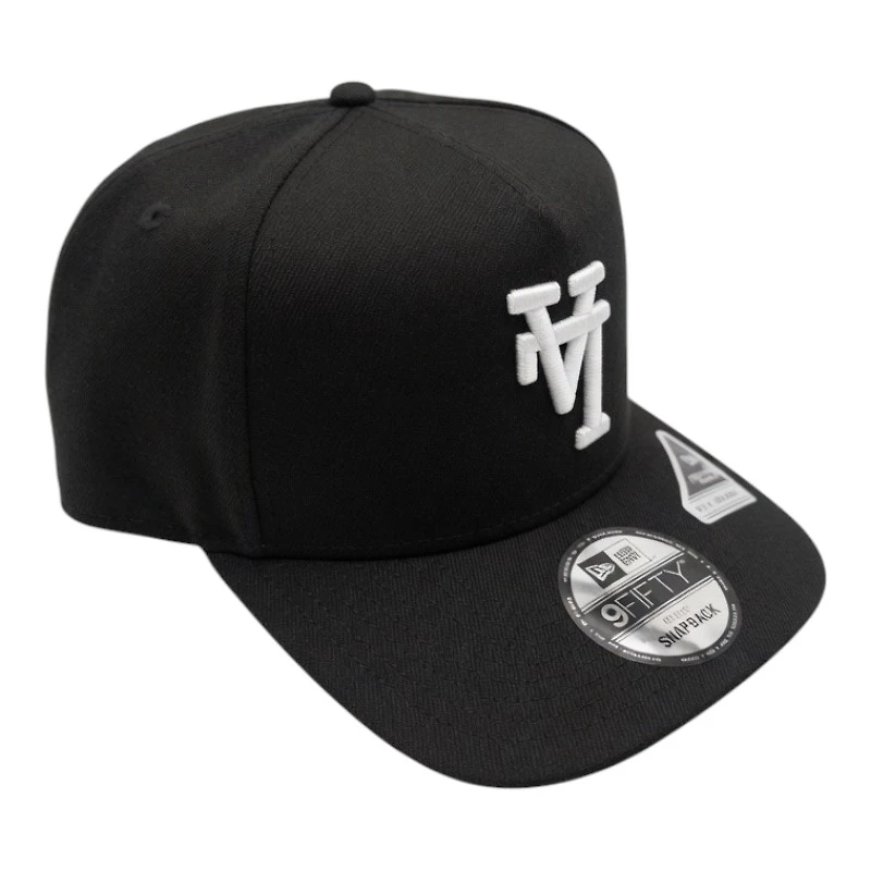 Los Angeles Dodgers White on Black Upside Down Logo Gray UV New Era 9FIFTY A-Frame Snapback Hat