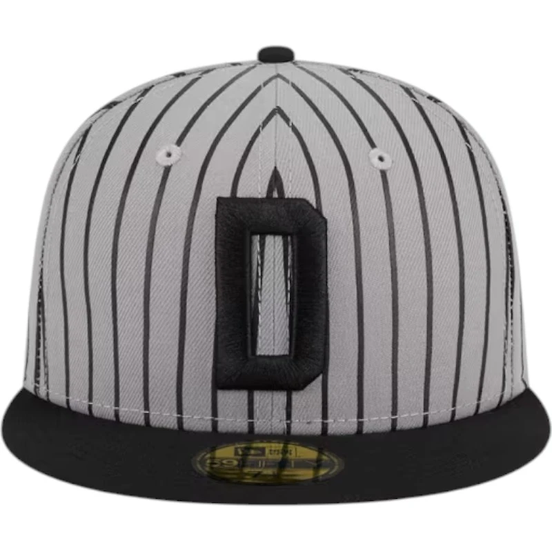 Frisco Rough Riders Gray and Black Pinstripe Authentic Collection On-Field MiLB 59FIFTY Fitted Hat