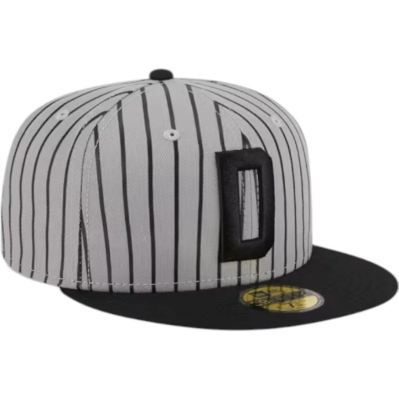 Frisco Rough Riders Gray and Black Pinstripe Authentic Collection On-Field MiLB 59FIFTY Fitted Hat