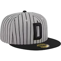 Frisco Rough Riders Gray and Black Pinstripe Authentic Collection On-Field MiLB 59FIFTY Fitted Hat