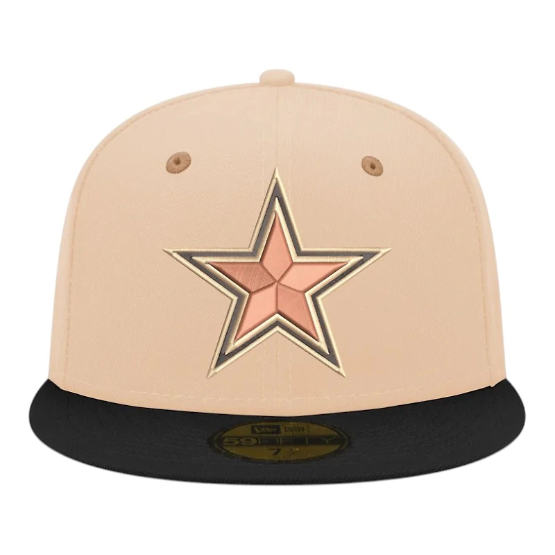 Dallas Cowboys Beige and Black 50th Anniversary Patch 59FIFTY Fitted Hat