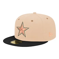 Dallas Cowboys Beige and Black 50th Anniversary Patch 59FIFTY Fitted Hat