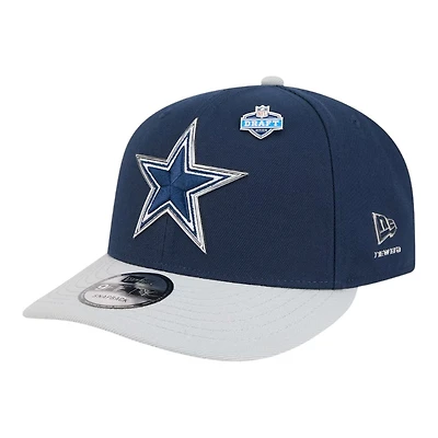 Dallas Cowboys Navy and Silver 2026 NFL Draft On Stage Pre-Curved New Era 9FIFTY Snapback Hat