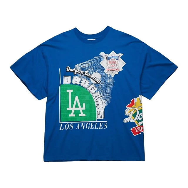 Los Angeles Dodgers Royal Blue Cooperstown Collection Logo Blast Mitchell & Ness Short Sleeve T-Shirt