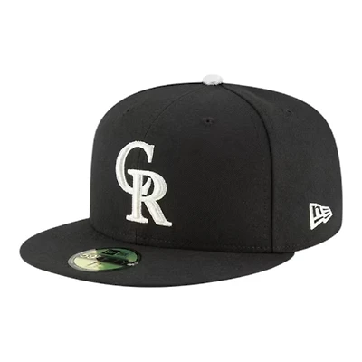 Colorado Rockies Silver on Black 59FIFTY Fitted Hat