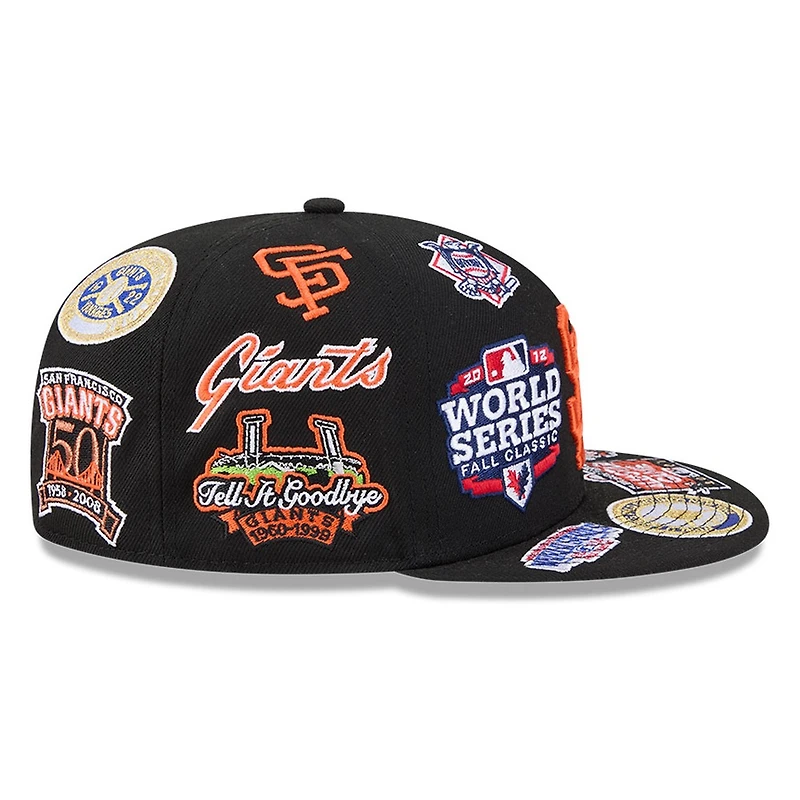 San Francisco Giants Black Patches All Over New Era 59FIFTY Fitted Hat