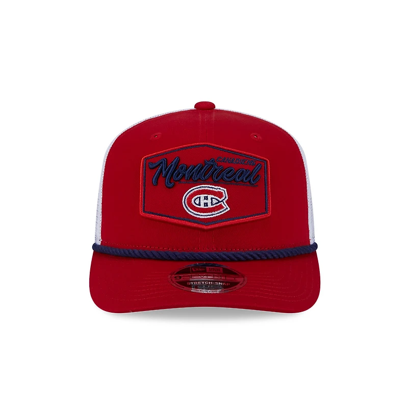 Montreal Canadiens Red and White Mesh Trucker New Era 9SEVENTY Stretch-Snap Hat