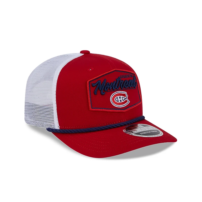 Montreal Canadiens Red and White Mesh Trucker New Era 9SEVENTY Stretch-Snap Hat