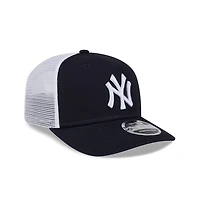 New York Yankees Navy and White Mesh Trucker New Era 9SEVENTY Stretch Snapback Hat