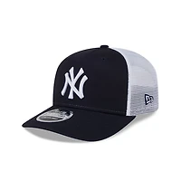 New York Yankees Navy and White Mesh Trucker New Era 9SEVENTY Stretch Snapback Hat