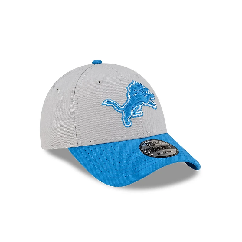 Youth Detroit Lions Gray and Blue New Era 9FORTY Adjustable Hat