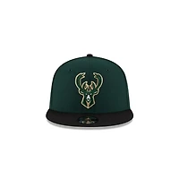 Youth Milwaukee Bucks Green and Black Two Tone New Era 9FIFTY Snapback Hat