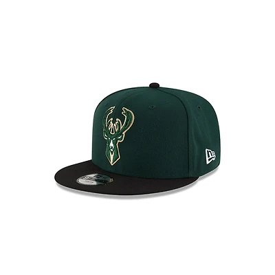 Youth Milwaukee Bucks Green and Black Two Tone New Era 9FIFTY Snapback Hat