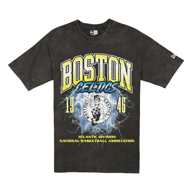 Boston Celtics Black Lightning Storm New Era T-Shirt