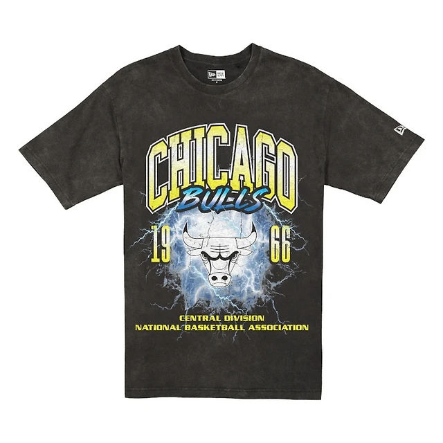 Chicago Bulls Black Lightning Storm New Era T-Shirt