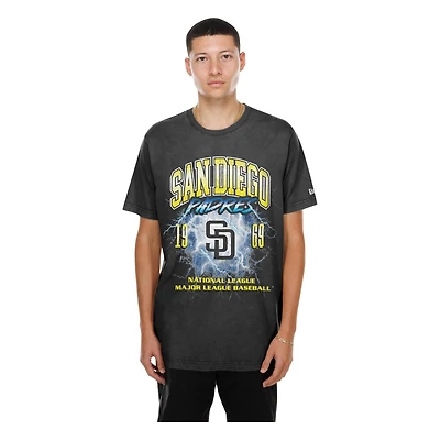 San Diego Padres Black Lightning Storm New Era T-Shirt