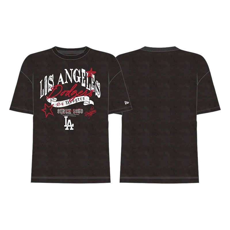 Los Angeles Dodgers Black Go Allover Print New Era T-Shirt
