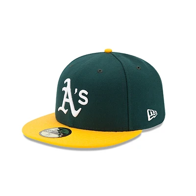 Youth Oakland Athletics Green and Yellow Authentic Collection On-Field Game New Era 59FIFTY Fitted Hat