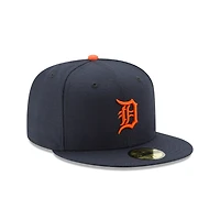Youth Detroit Tigers Orange on Navy Authentic Collection On-Field Game New Era 59FIFTY Fitted Hat